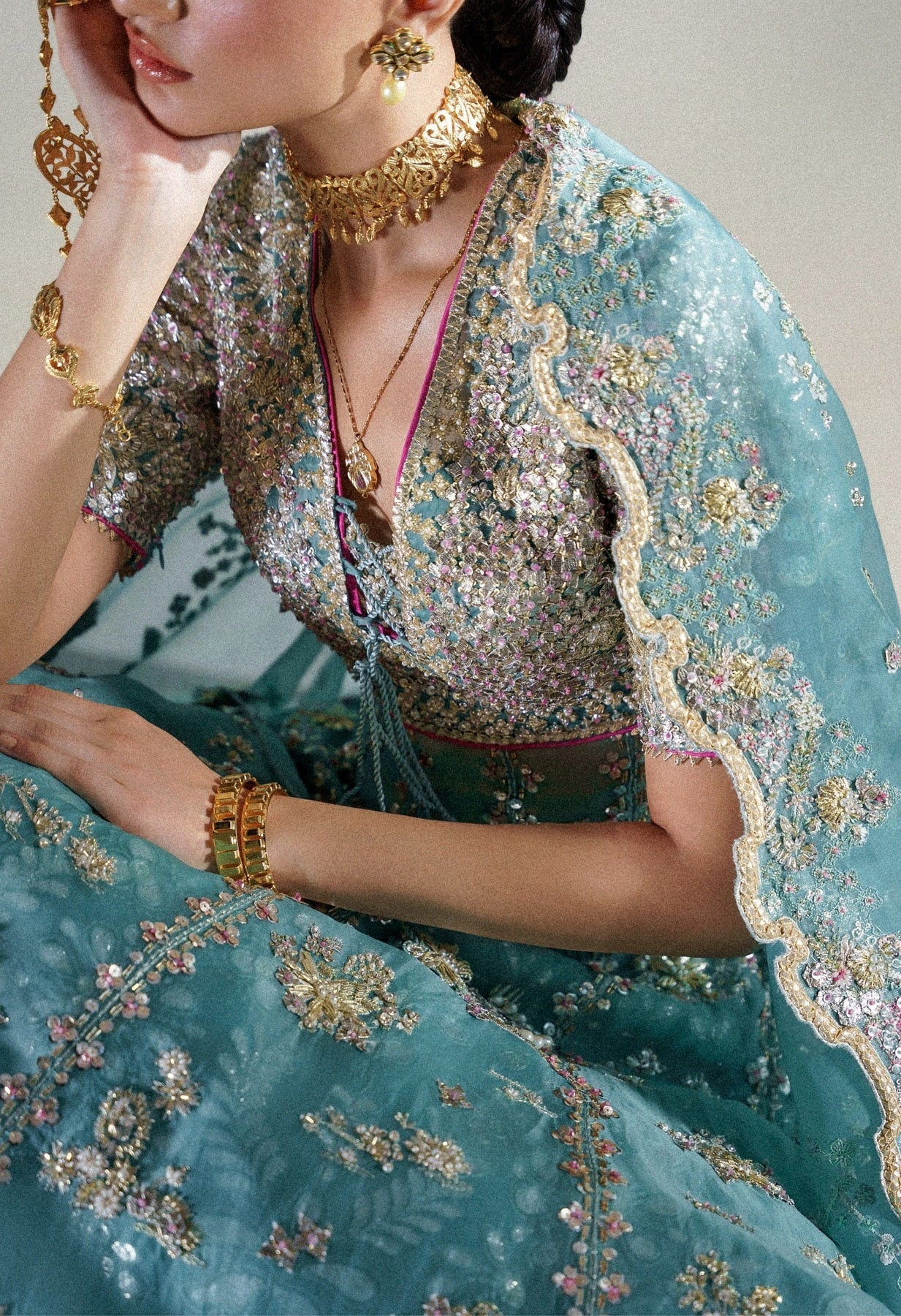 Suffuse Luxury Organza Hand Embroidered Unstitched 3 Piece - Anaira