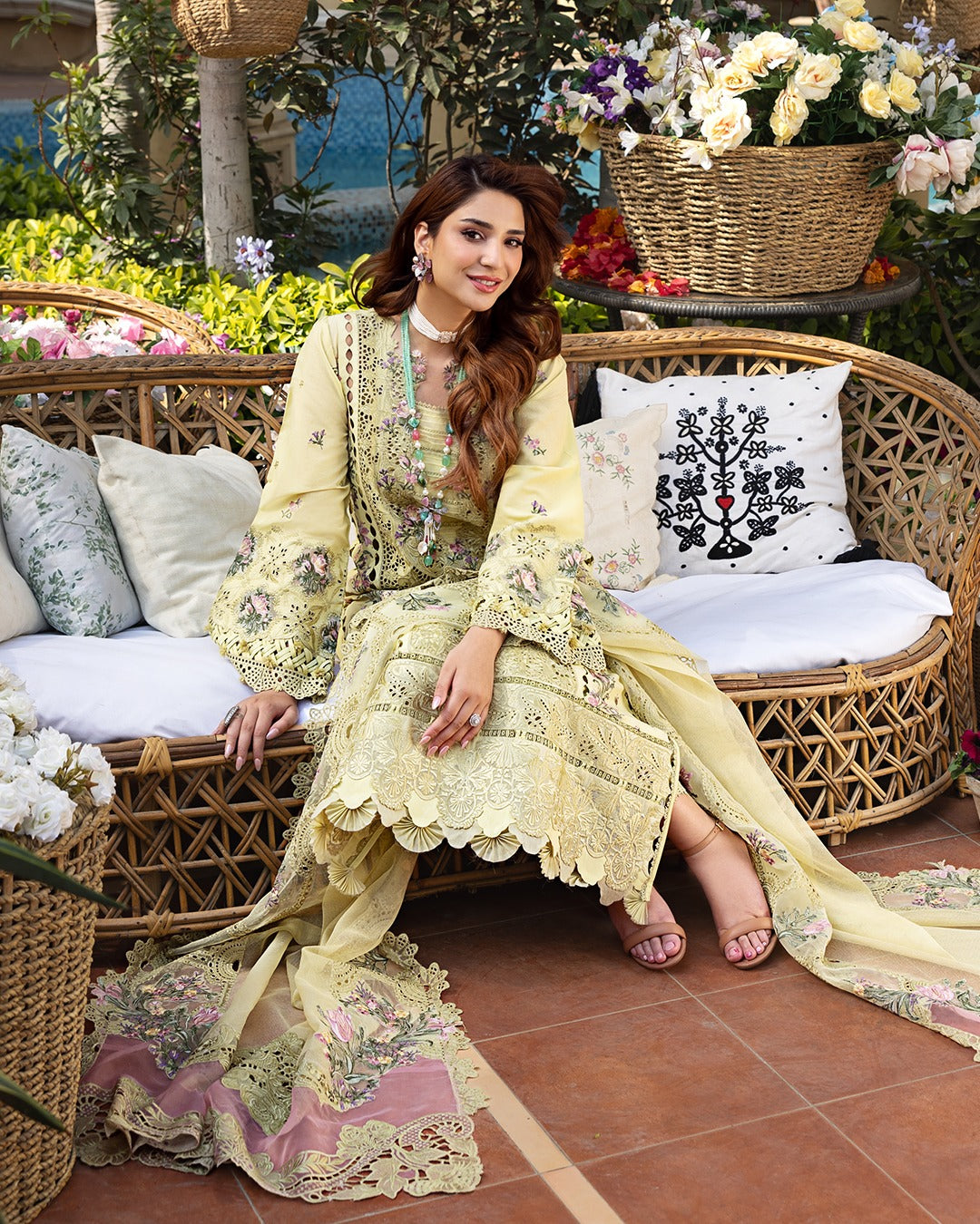 Elaf Embroidered Lawn Suit Unstitched 3 Pc A BAHAR - Summer Collection