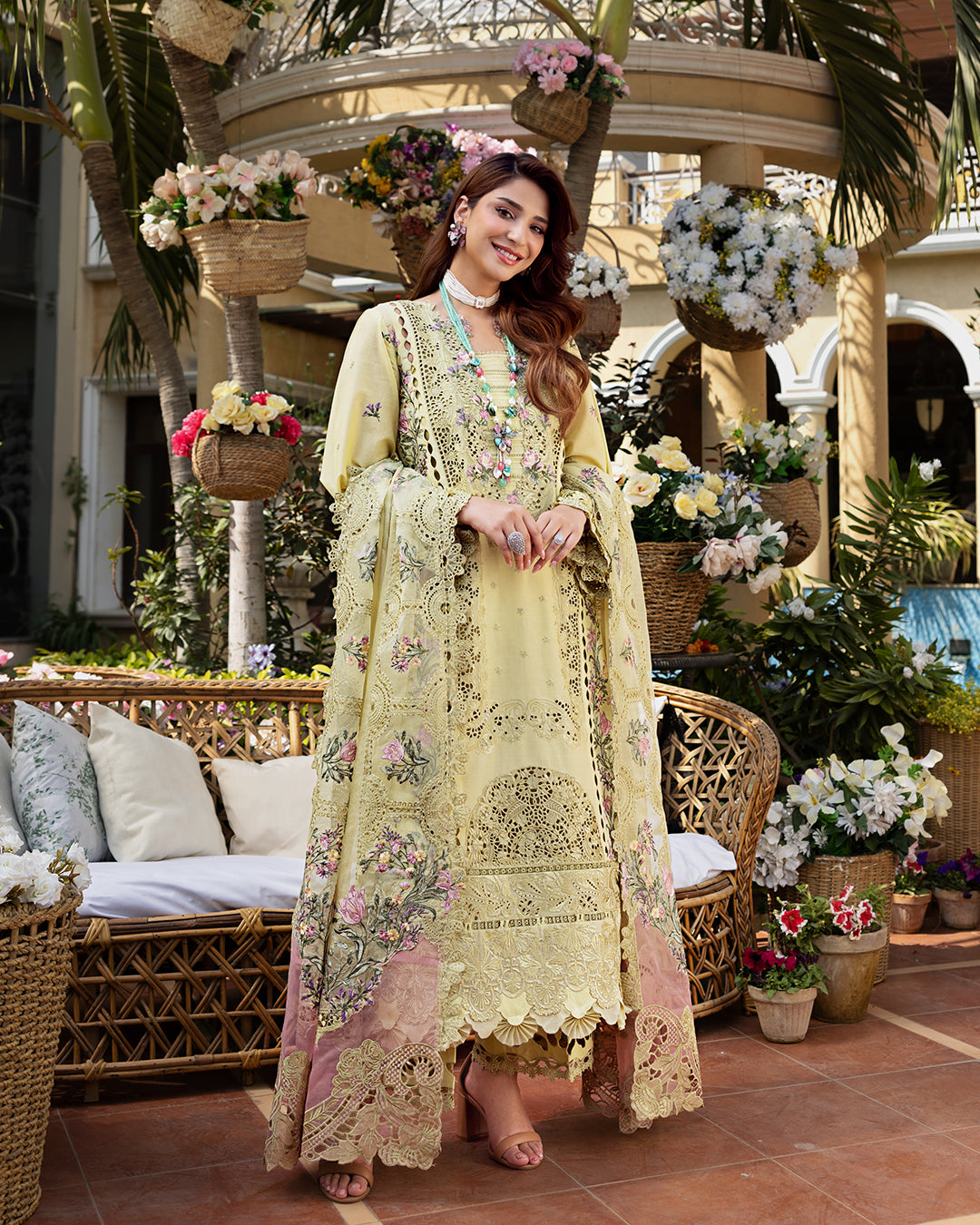 Elaf Embroidered Lawn Suit Unstitched 3 Pc A BAHAR - Summer Collection