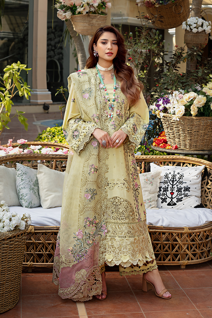 Elaf Embroidered Lawn Suit Unstitched 3 Pc A BAHAR - Summer Collection