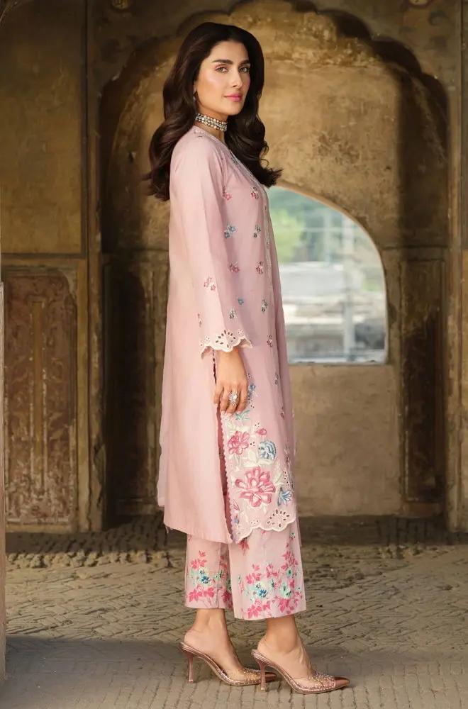 Lime Light - 3PC Lawn Embroidered Shirt with Embroidered Chiffon Dupatta (Unstitched)