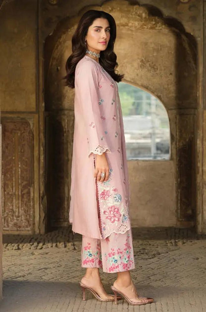 Lime Light - 3PC Lawn Embroidered Shirt with Embroidered Chiffon Dupatta (Unstitched)