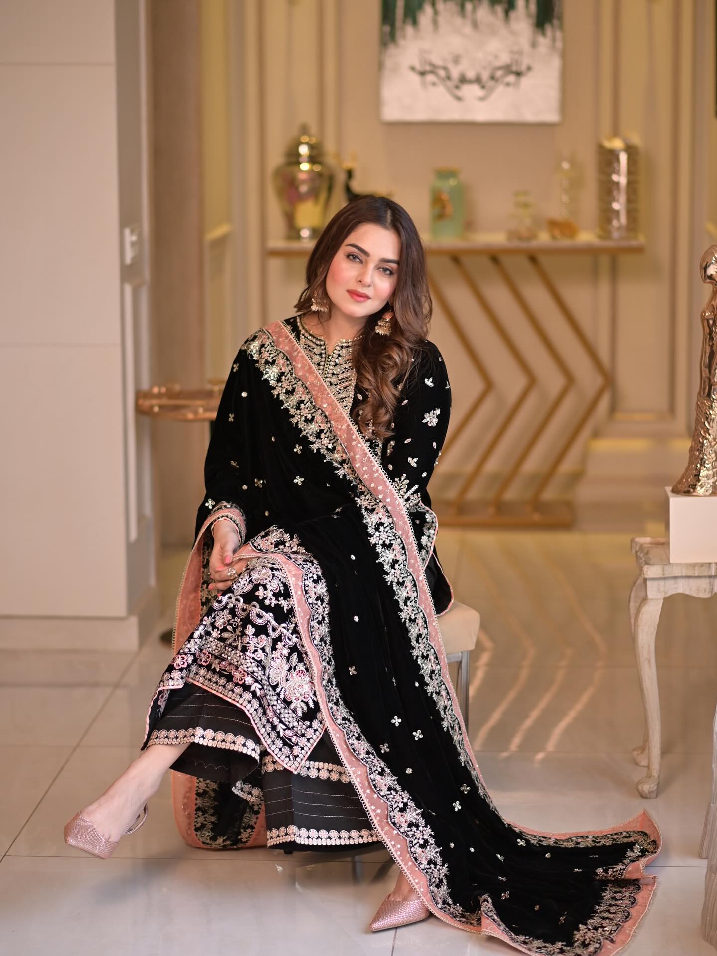 Aneelas Wedding Velvet Embroidered Unstitched Collection