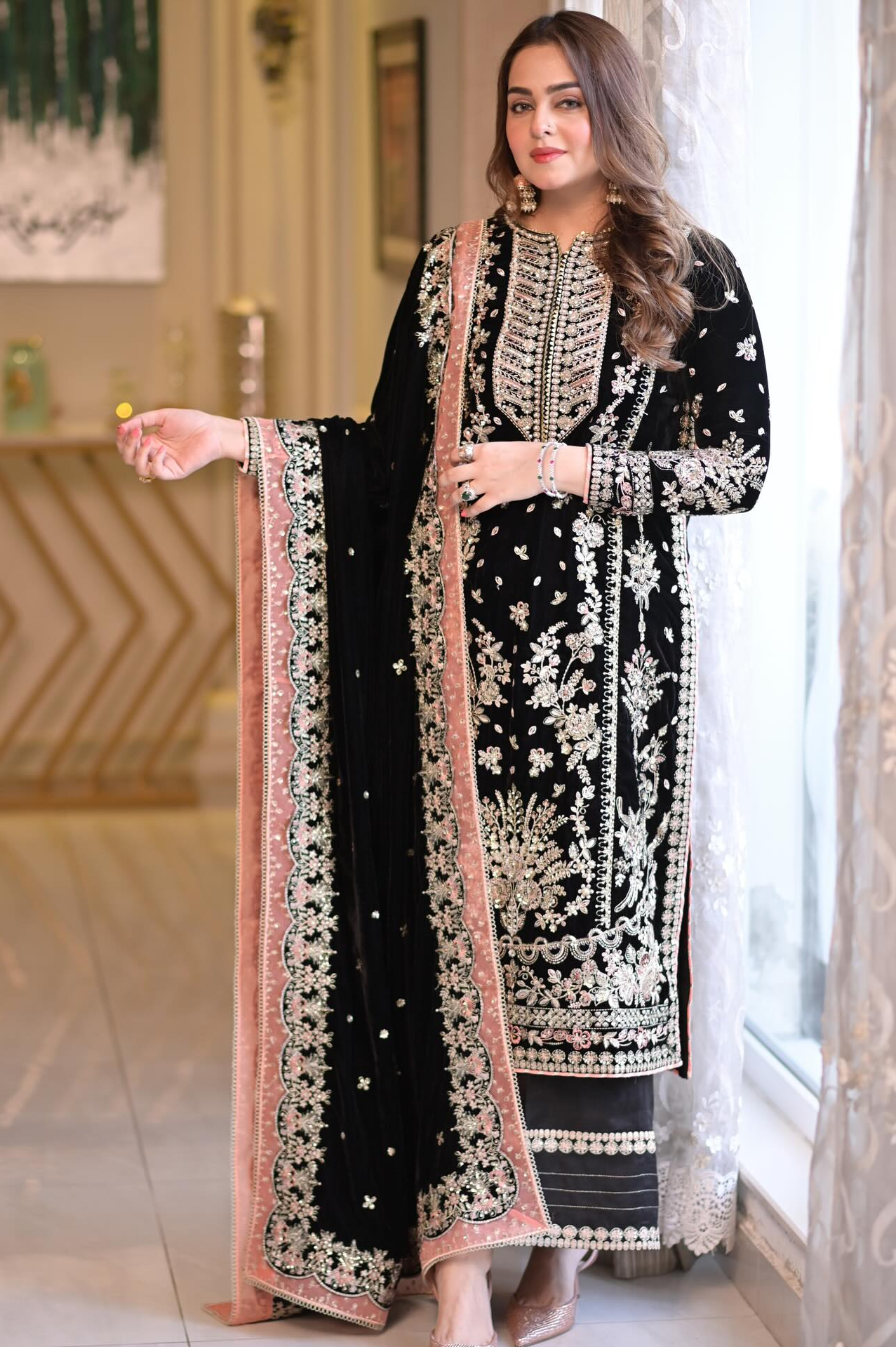 Aneelas Wedding Velvet Embroidered Unstitched Collection
