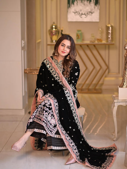 Aneelas Wedding Velvet Embroidered Unstitched Collection