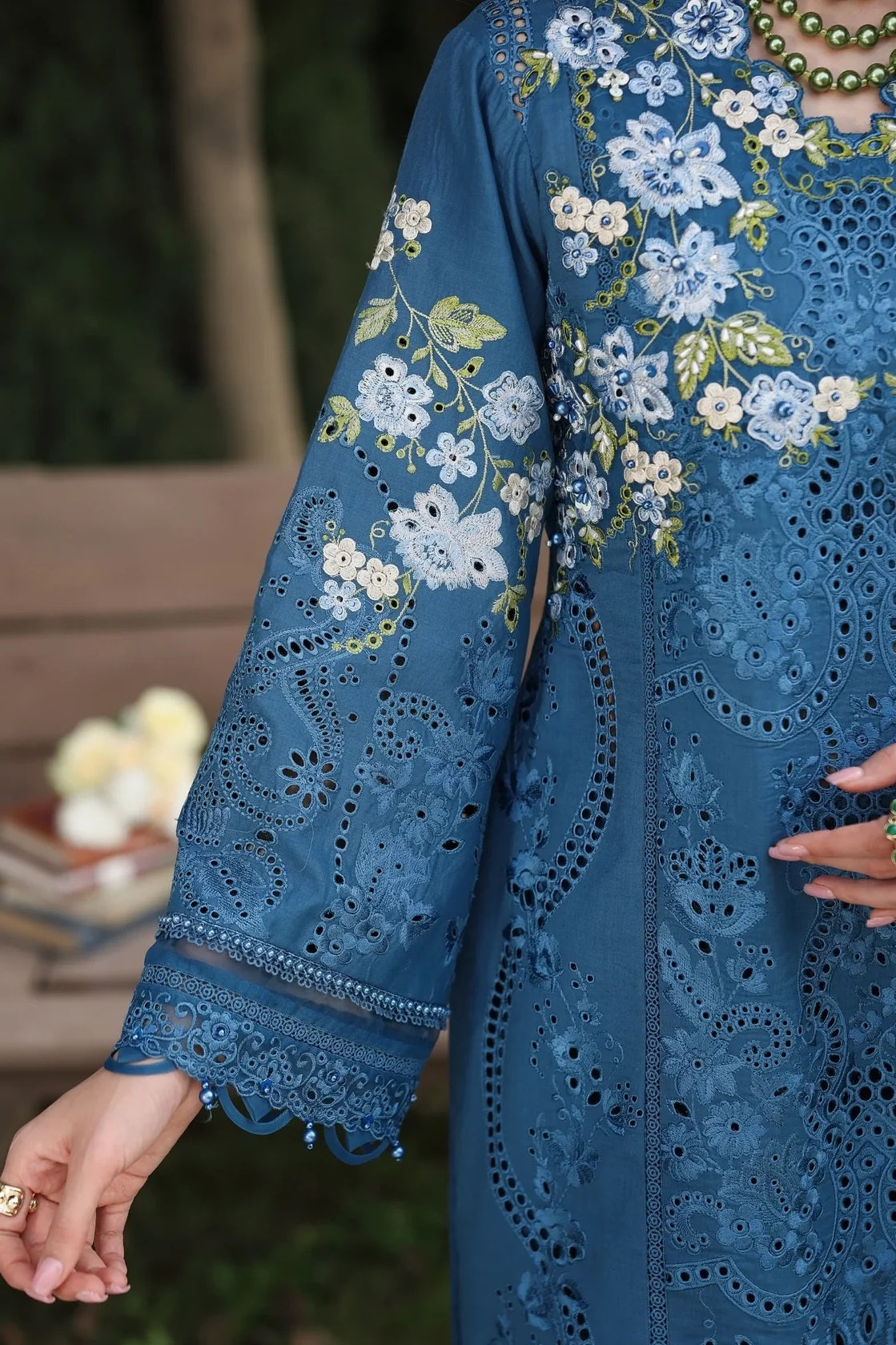 Sardinia - Luxury Lawn Embroidered 3 Piece Unstitched - Blue Blossoms