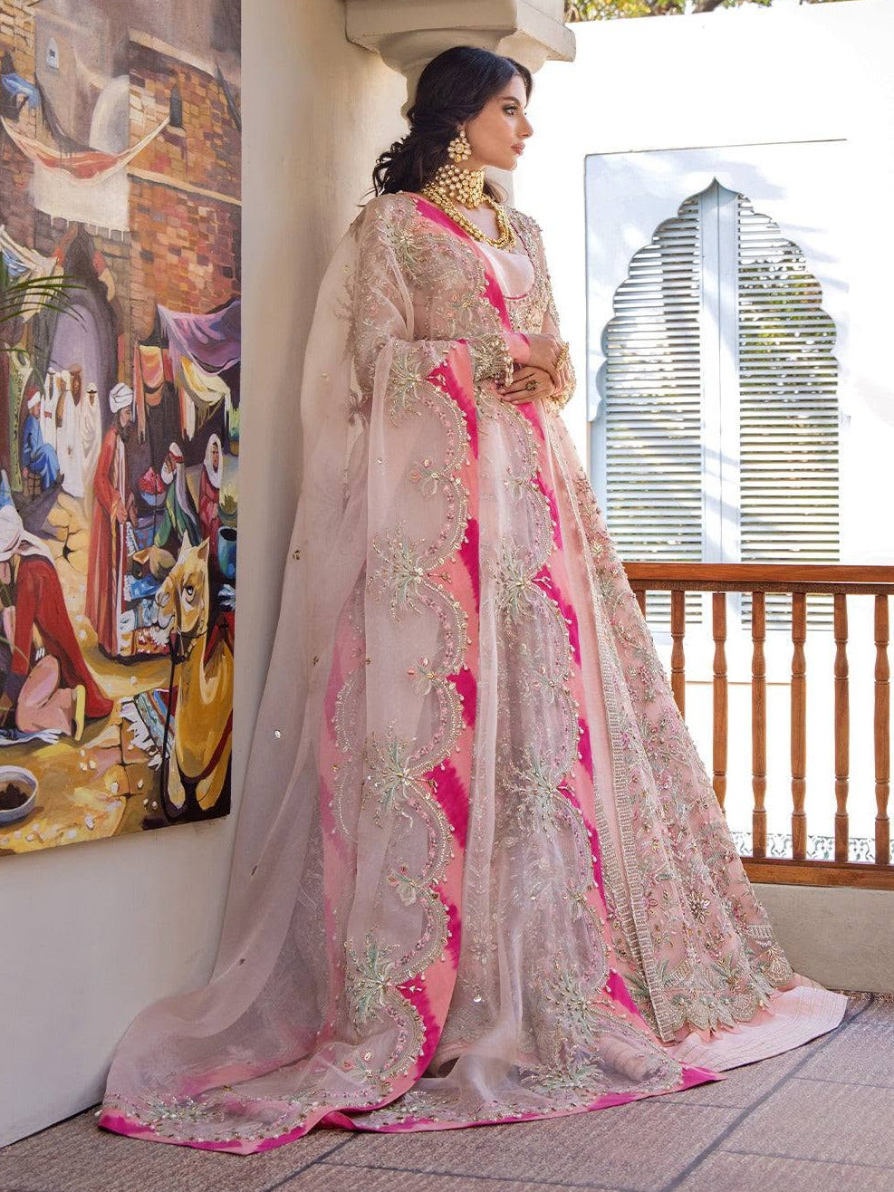 Fozia Khalid Arzoon Vasl - e - Yaar Luxury Organza Embroidered 3Pc Unstitched Suit