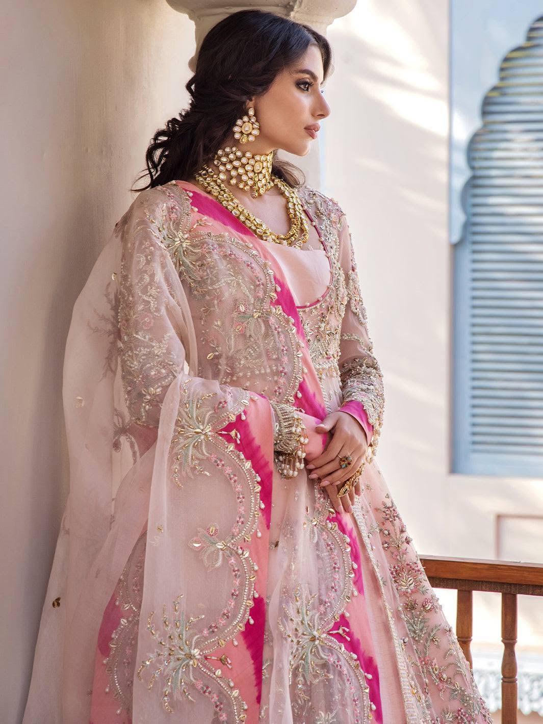 Fozia Khalid Arzoon Vasl - e - Yaar Luxury Organza Embroidered 3Pc Unstitched Suit