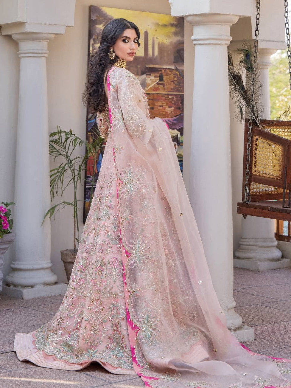 Fozia Khalid Arzoon Vasl - e - Yaar Luxury Organza Embroidered 3Pc Unstitched Suit