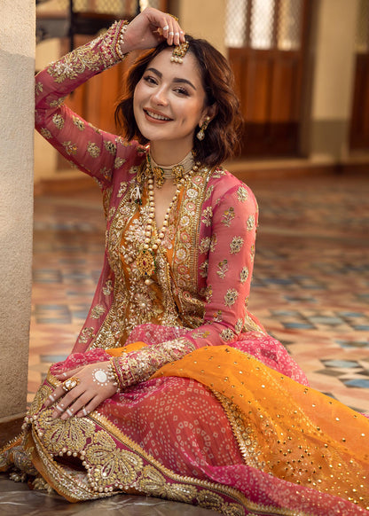 Crimson Luxury Organza Embroidered 3Pc Unstitched Suit Mehndi Galore