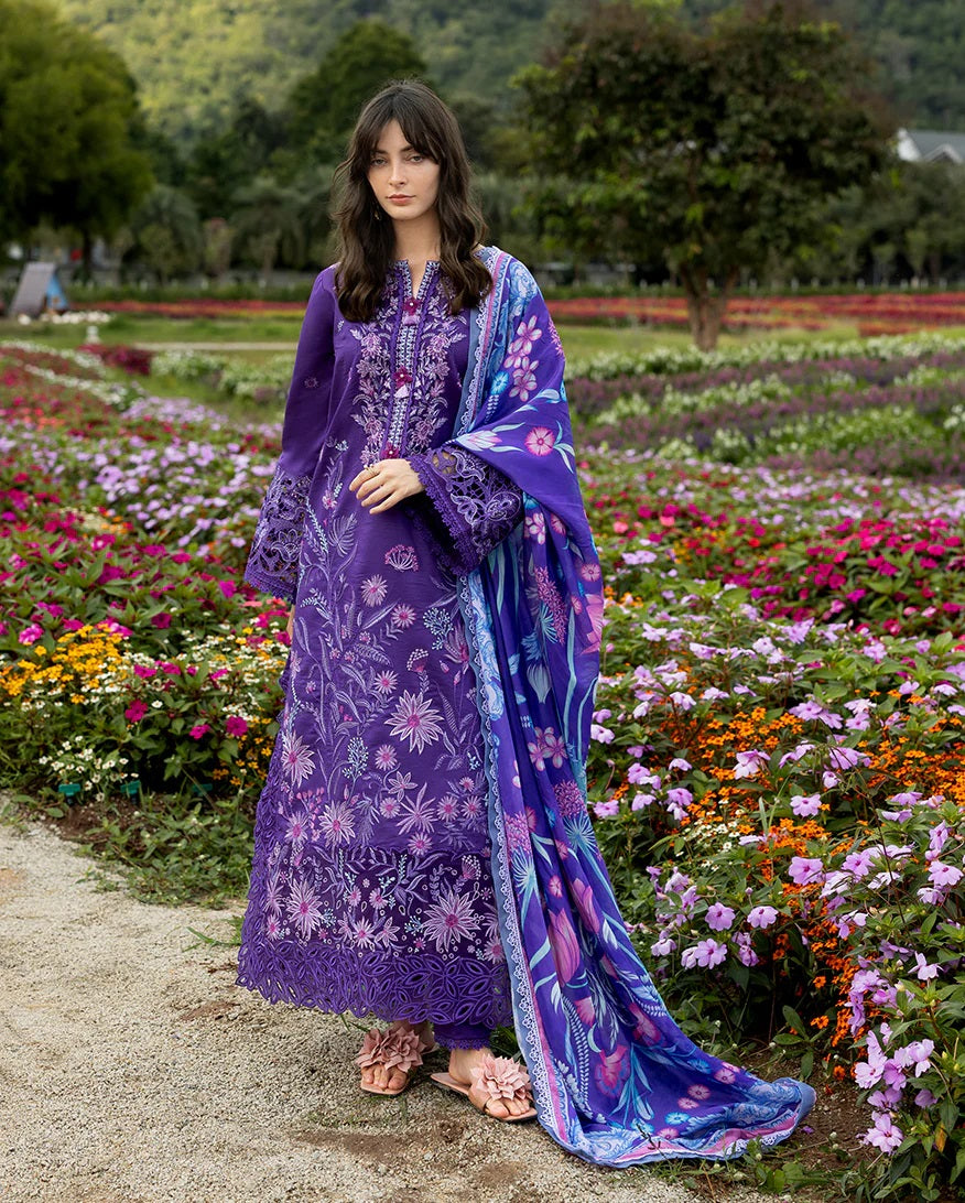 Mushq Luxury Lawn Embroidered Unstitched 3PC Suit Lily Veil