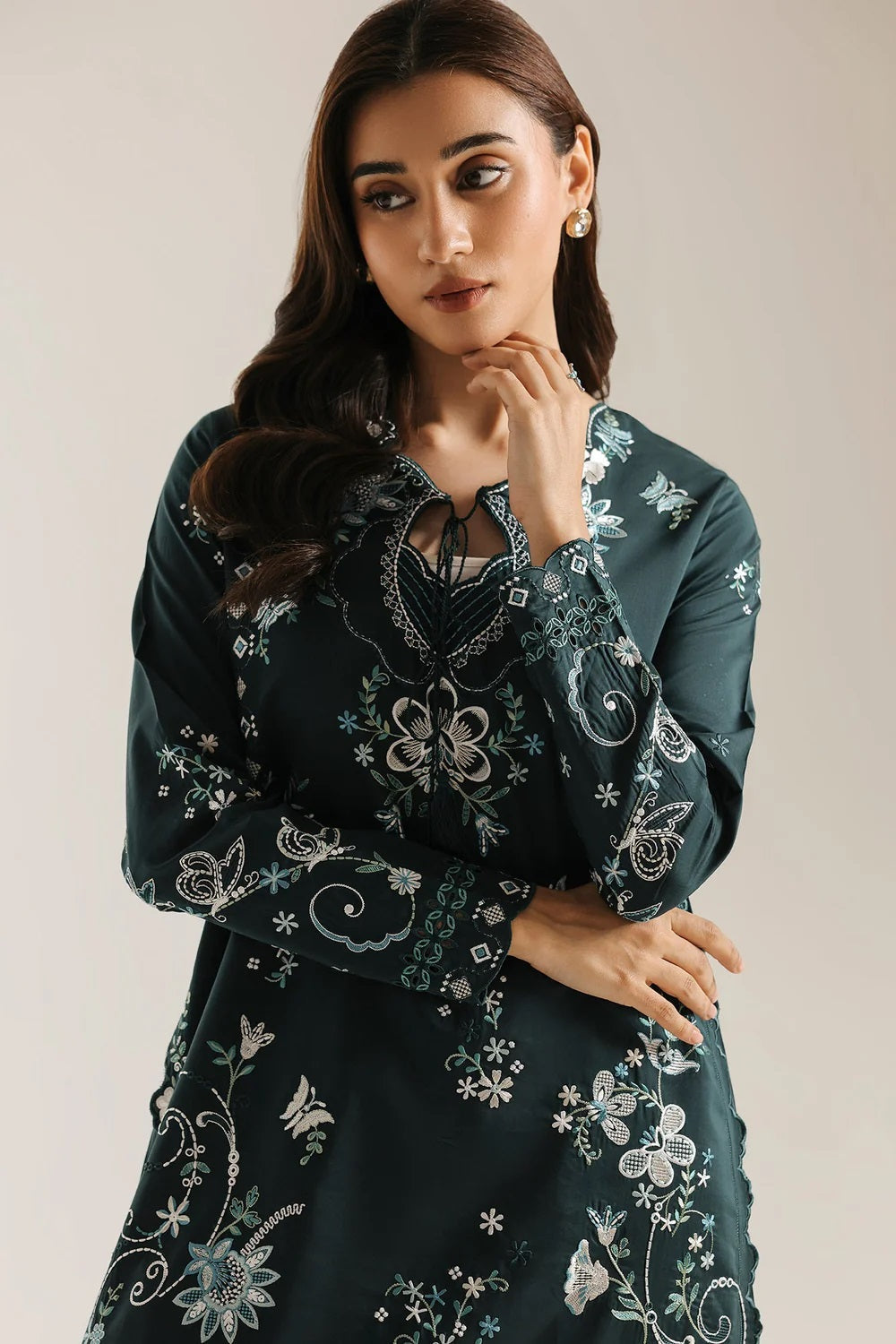 Ethnc Luxury Silk Embroidered 3Pc Unstitched Suit / 103 / 703