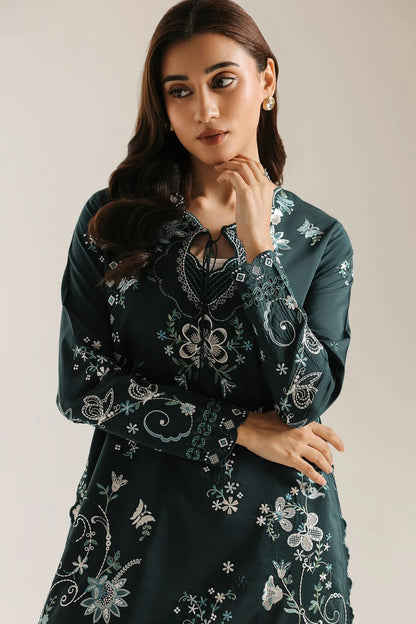 Ethnc Luxury Silk Embroidered 3Pc Unstitched Suit / 103 / 703