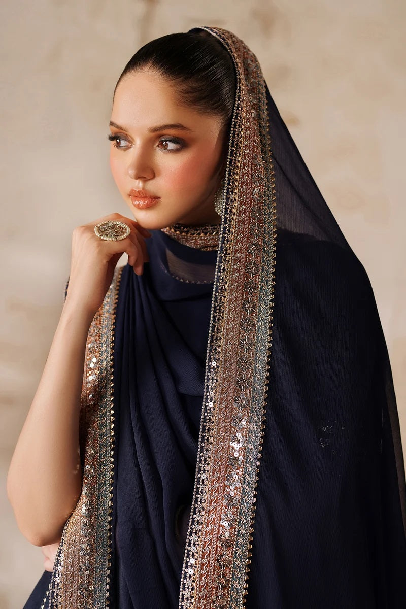 Luxury Chiffon Embroidered 3Pc Unstitched Suit