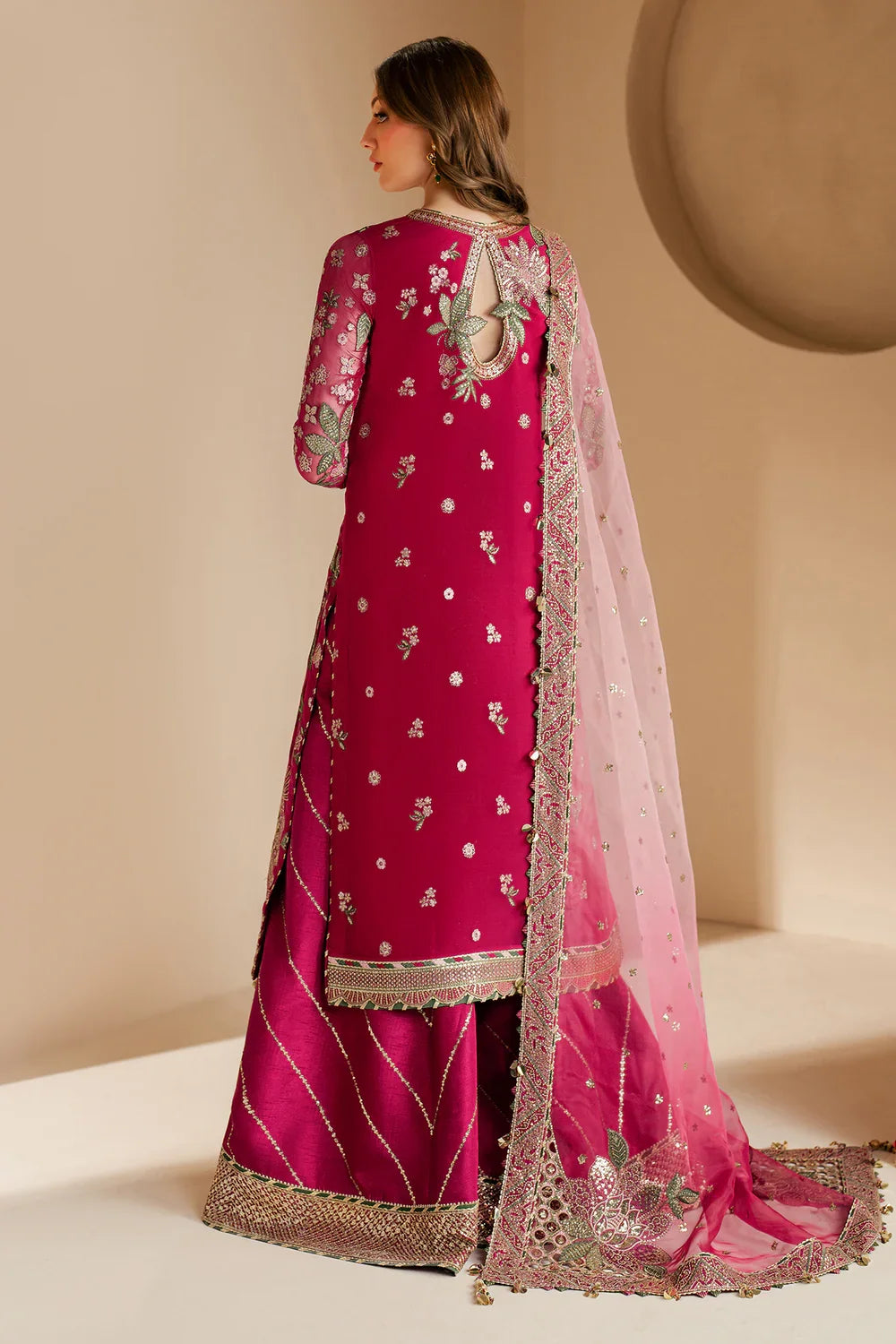 Jazmin Luxury Chiffon Unstitched Embroidered Collection Rose Rediance