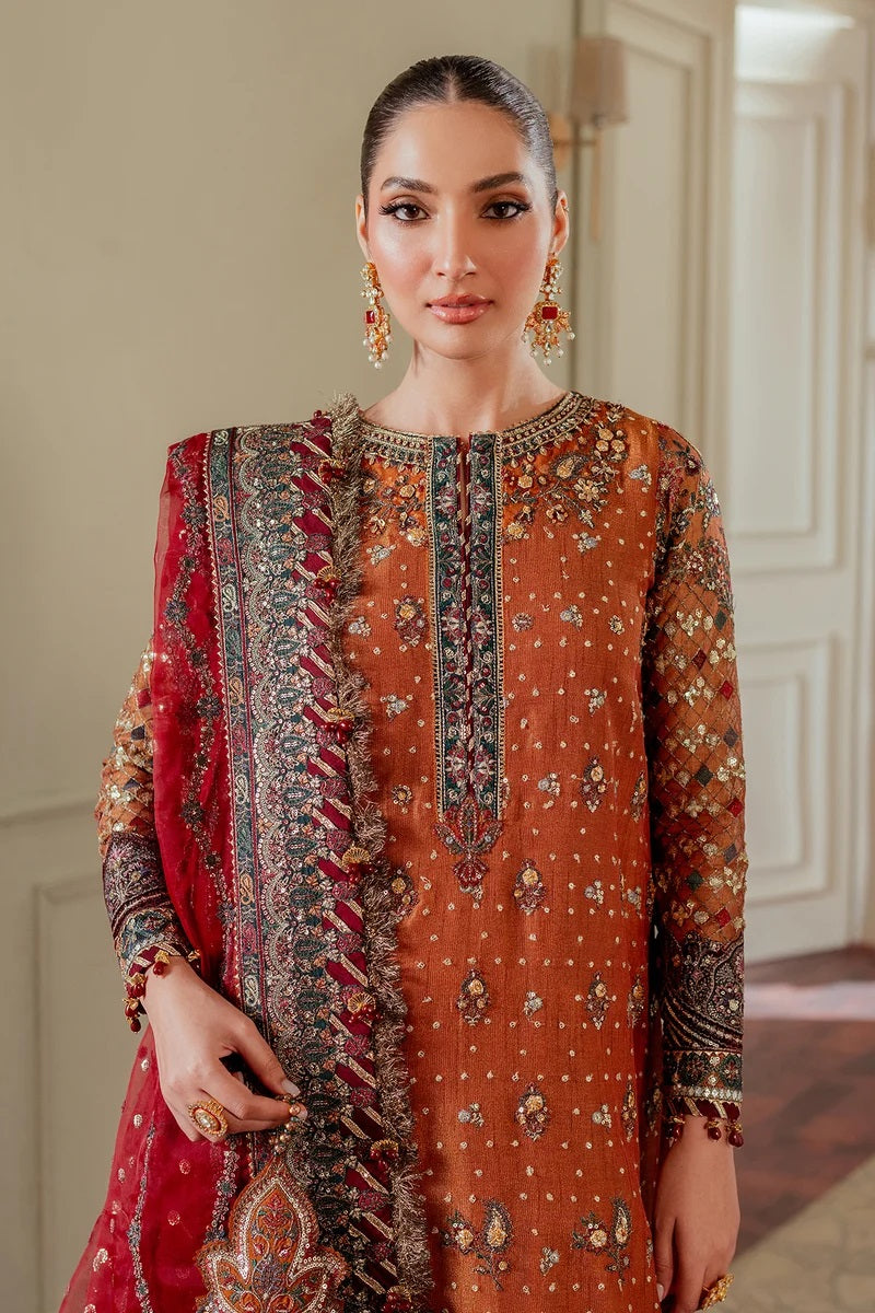 Baroque Luxury Chiffon Embroidered 3Pc Unstitched Suit