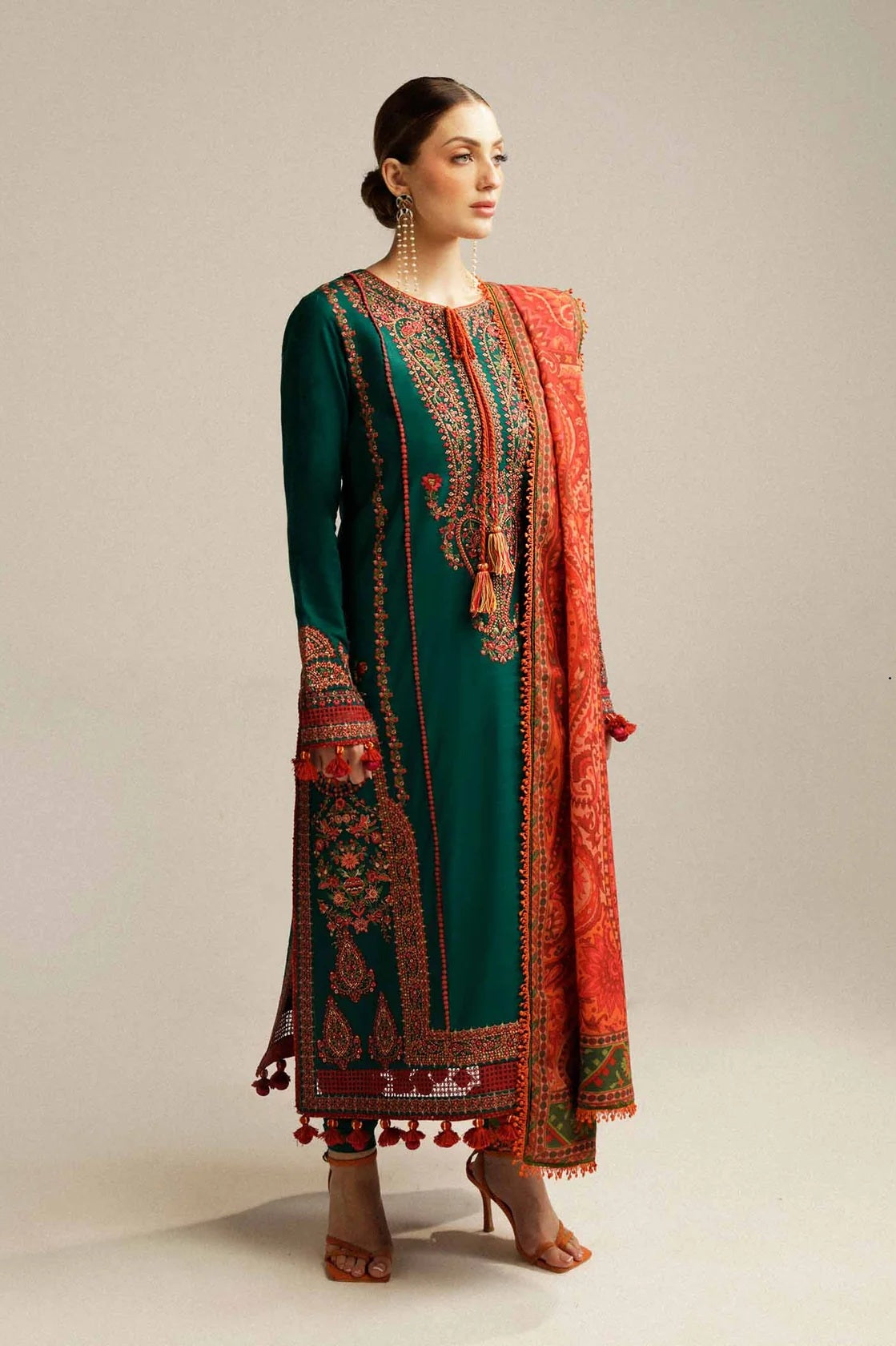 Hussain Rehar - Luxury Lawn Embroidered 3 Piece Unstitched - Marjaan