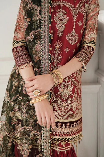 Baroque Luxury Net Embroidered Unstitched 3Pc Suit