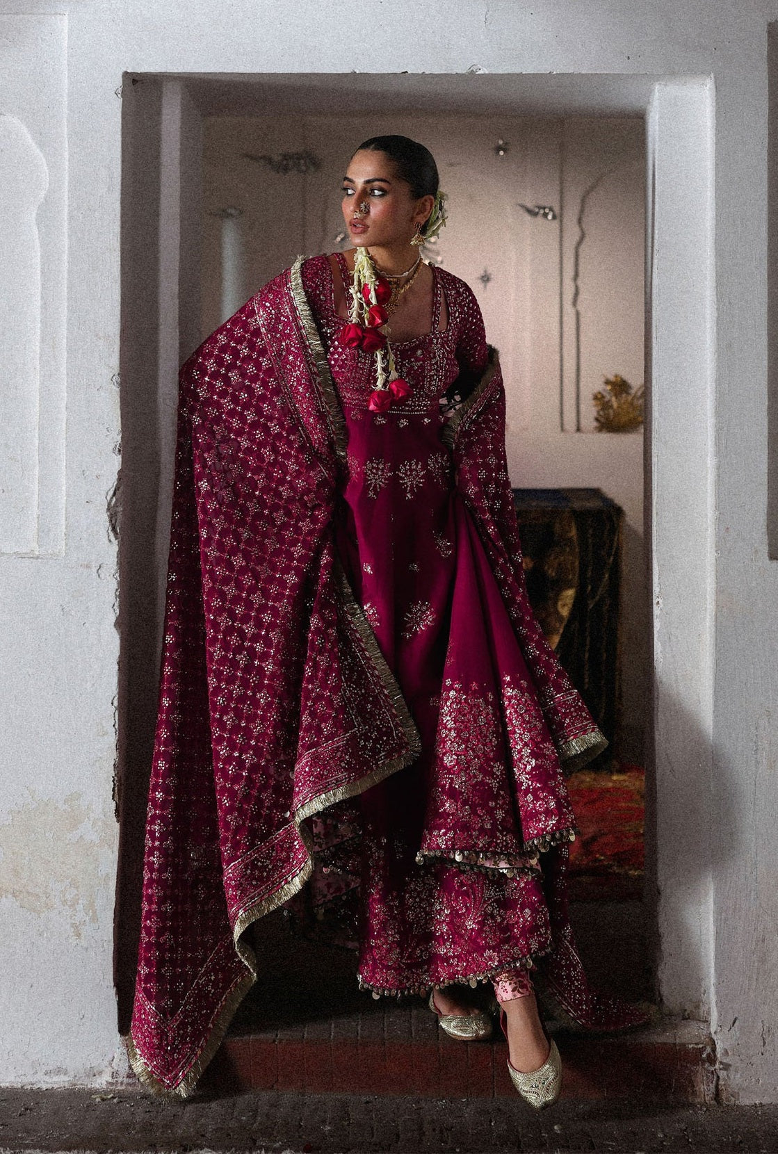 Hussain Rehar - Luxury Raw Silk Embroidered 3 Piece Unstitched - Gulpanra