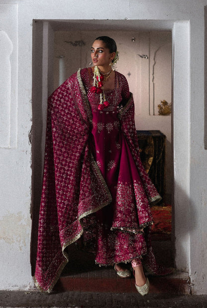 Hussain Rehar - Luxury Raw Silk Embroidered 3 Piece Unstitched - Gulpanra