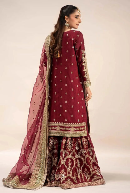 Maria.B Virasat Luxury Raw Silk Embroidered 3 Piece Unstitched Suit