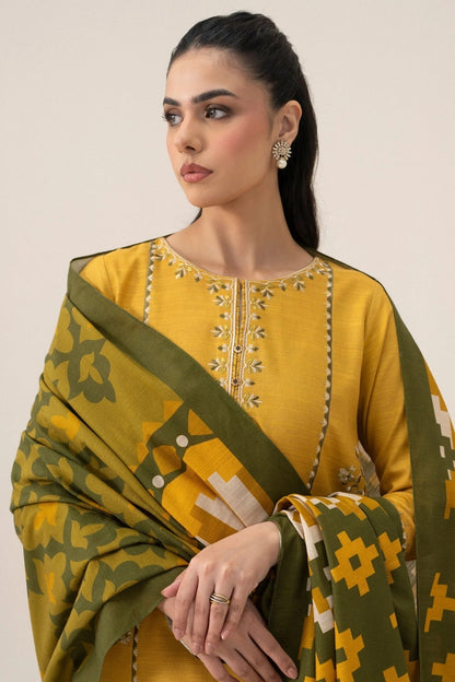 Sapphire - 3PC Unstitched Khaddar Embroidered Shirt with Digital Printed Dupatta and Trouser