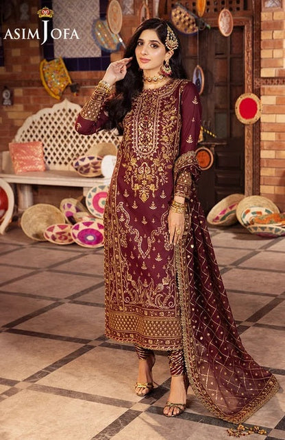 Asim Jofa Luxury Chiffon Embroidered Unstitched Suit