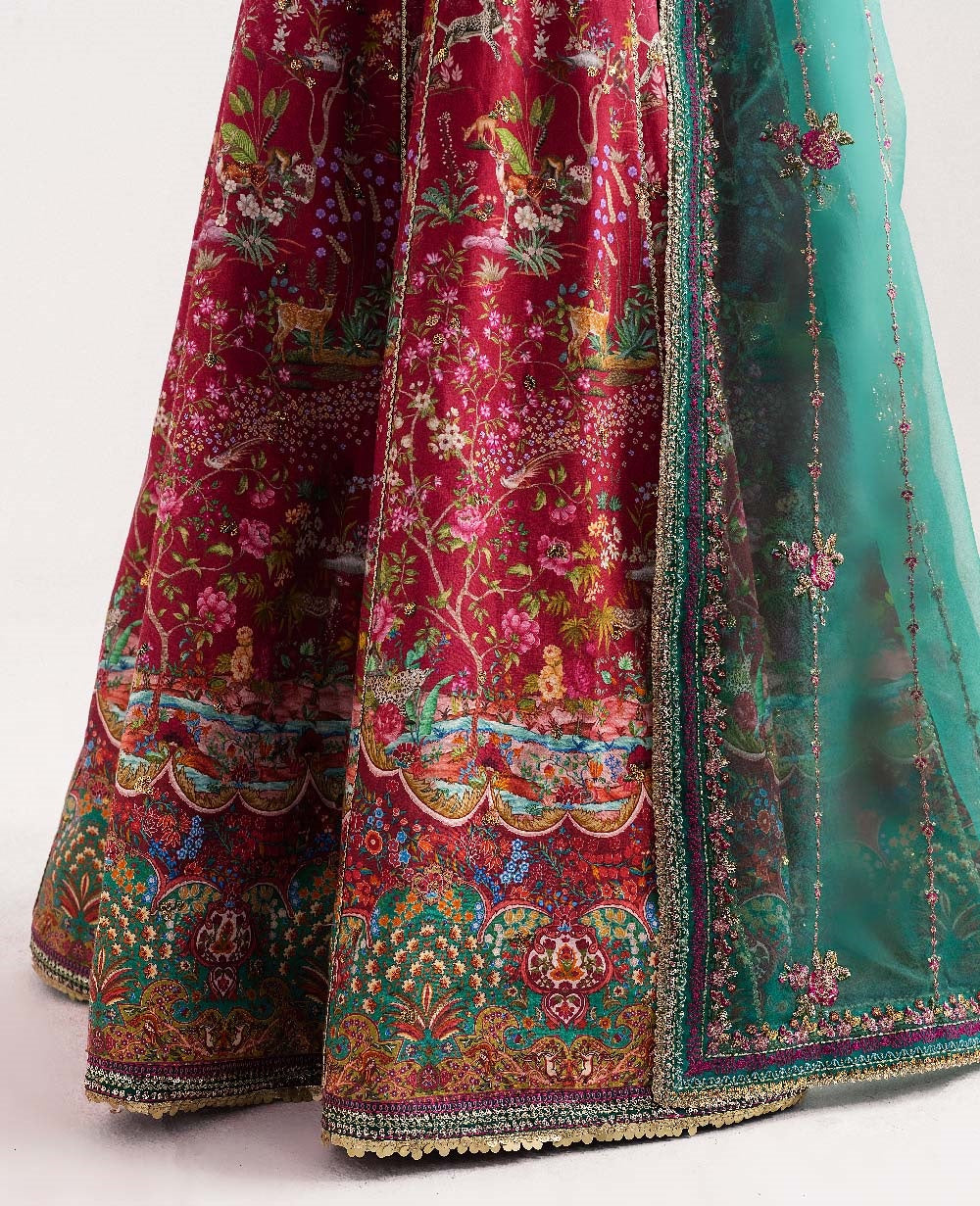 Republic WomensWear Luxury Embroidered Raw Slik Unstitched 3Pc Suit - Floriane