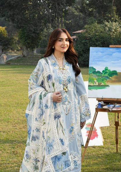 Elaf Luxury Embroidered Lawn 3Pc Unstitched Suit - SERENITY