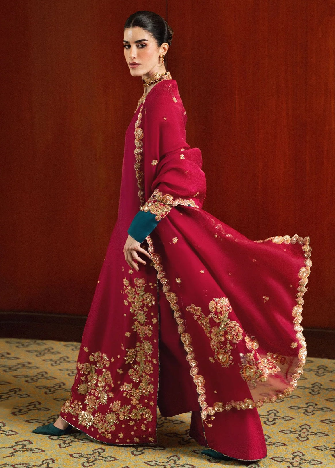 Hussain Rehar Luniere Luxury Raw Silk Embroidered 3Pc Unstitched Suit