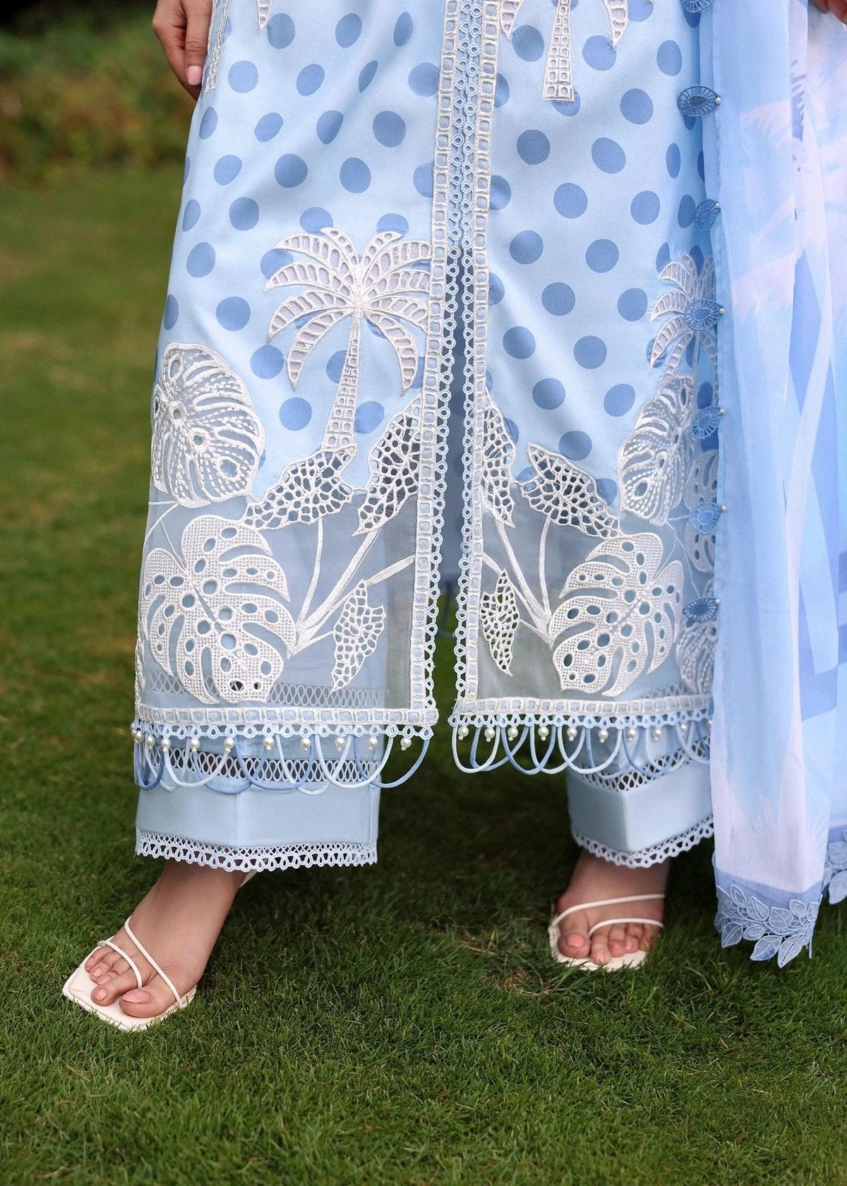 Sardinia Luxury Swiss Lawn Unstitched Embroidered 3Pc Suit - Palm Breeze