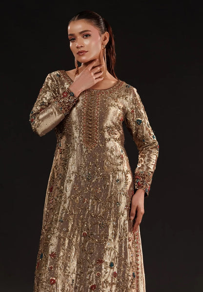 Usama Silk Gilded Mosaic Luxury Silk Embroidered 3Pc Unstitched Suit