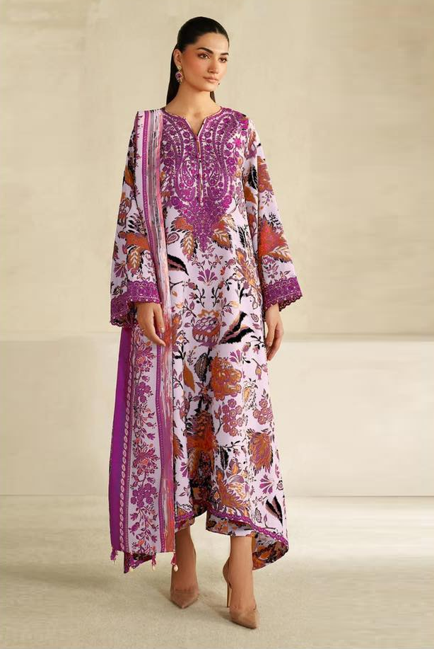 Baroque Luxury Lawn Embroidered & Printed Suit