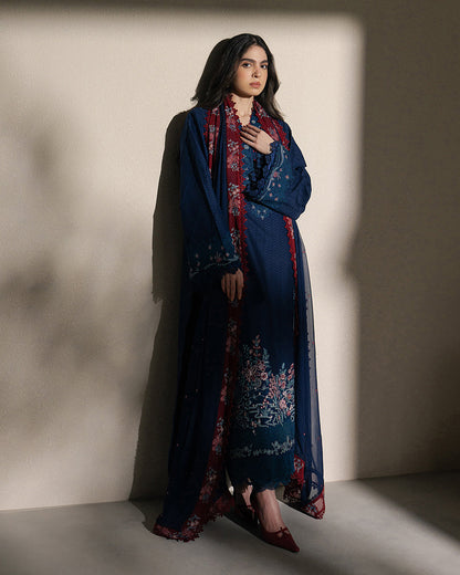 Ziva Luxury Lawn Embroidered Collection Unstitched Vela - Sorelle