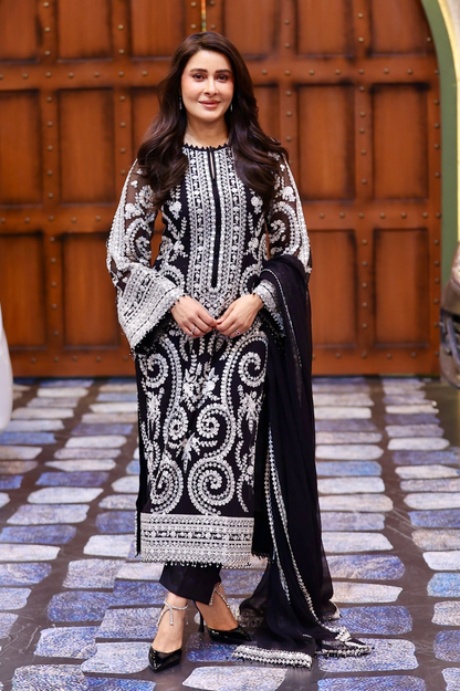 Baroque Exclusive Formal Embroidered Chiffon Unstitched 3Pc Suit