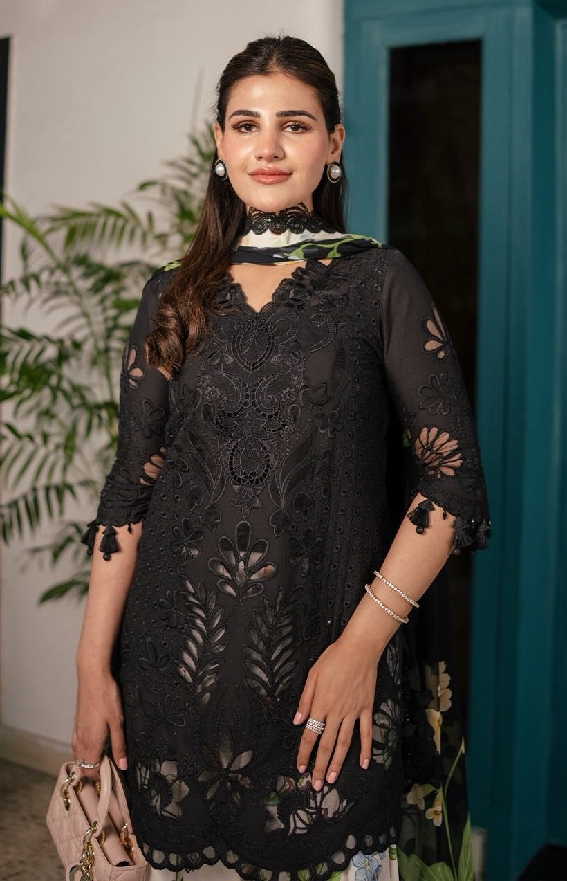 Saira Rizwan Chikankari Luxury Embroidered Lawn Unstitched 3Pc Suit