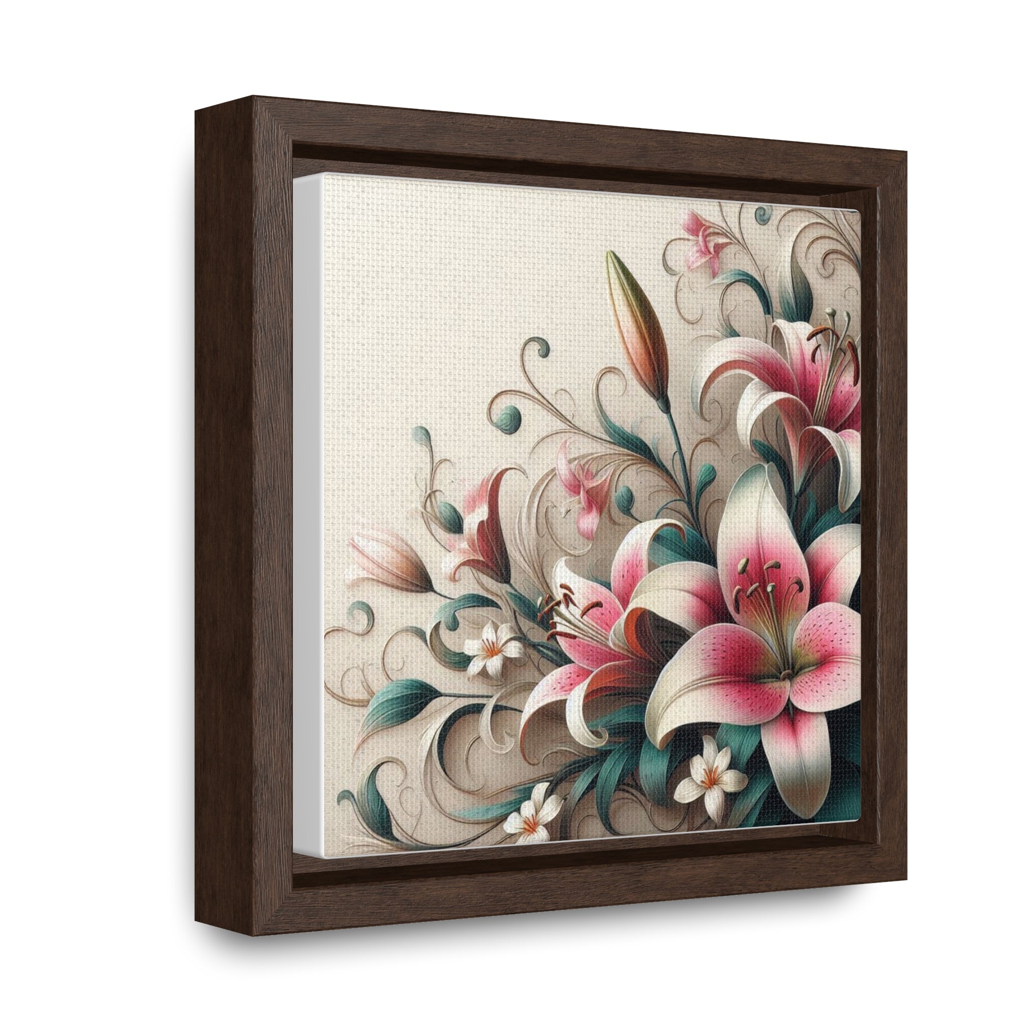 Lily Flower Gallery Canvas Wraps, Square Frame