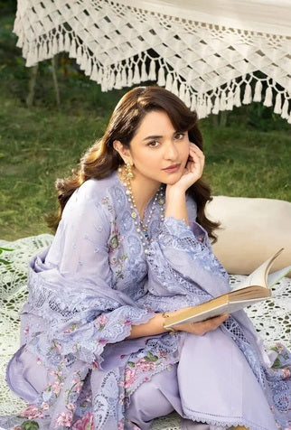 Elaf Luxury Lawn Unstitched Embroidered 3Pc Suit - PARADISE