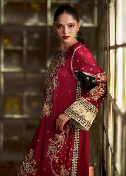 ETHNC Kaftan Luxury Raw Silk Embroidered 3Pc Unstitched Suit