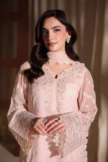 Azure Luxury Embroidered Chiffon Unstitched 3Pc Suit Twirling Tulip