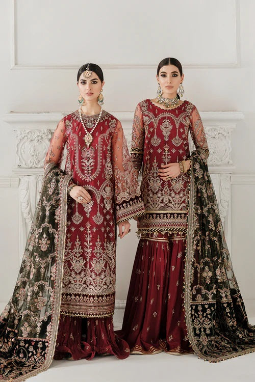 Baroque Luxury Net Embroidered Unstitched 3Pc Suit
