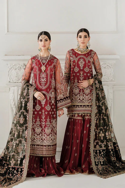 Baroque Luxury Net Embroidered Unstitched 3Pc Suit