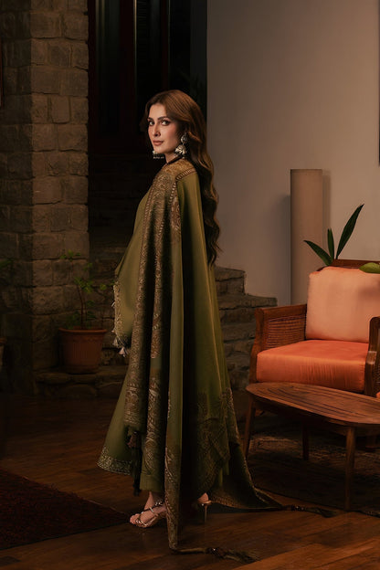 Izel - 3PC Unstitched Dhanak Embroidered Shirt with Digital Printed Dupatta and Trouser