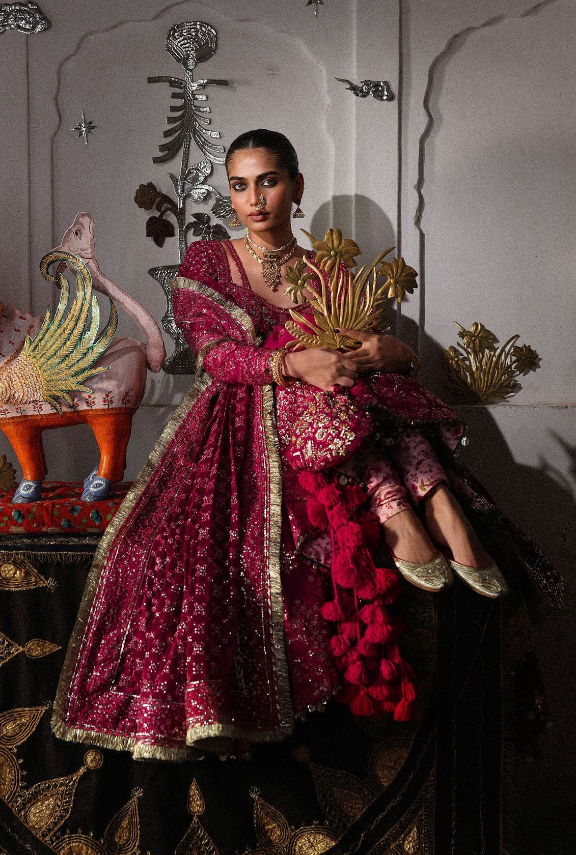 Hussain Rehar - Luxury Raw Silk Embroidered 3 Piece Unstitched - Gulpanra