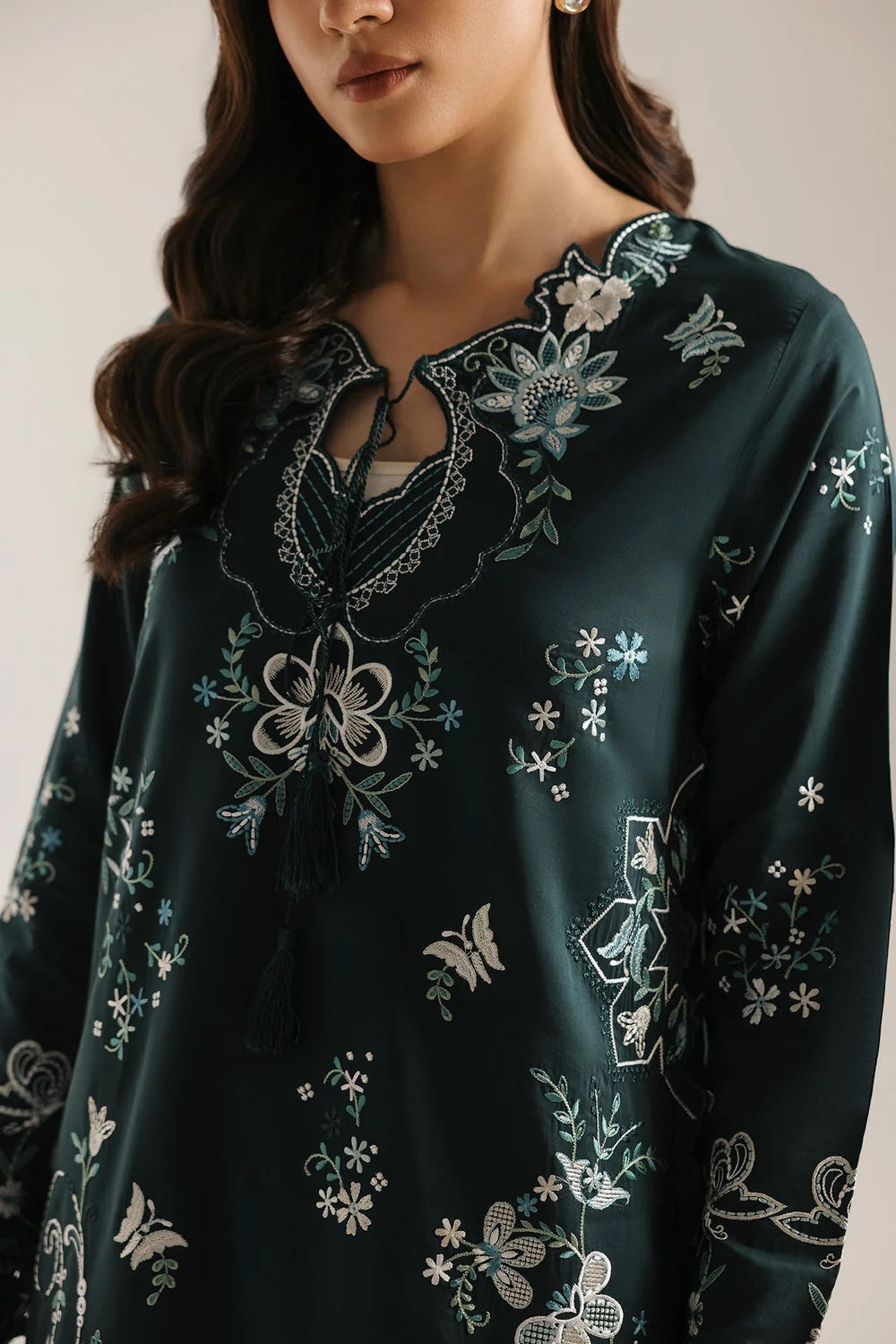 Ethnc Luxury Silk Embroidered 3Pc Unstitched Suit / 103 / 703