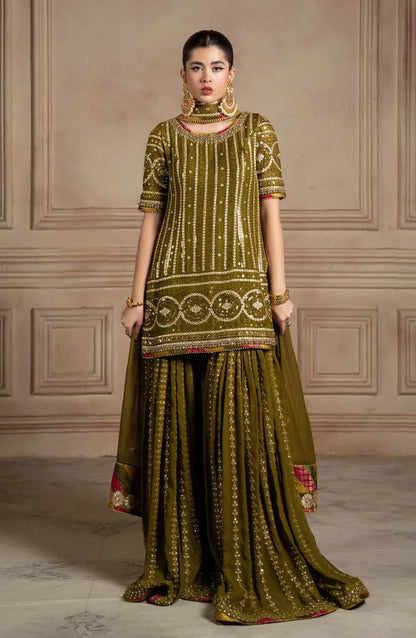 Laj by Lajwanti Luxury Chiffon Embroidered 3Pc Unstitched Suit Gulnaz