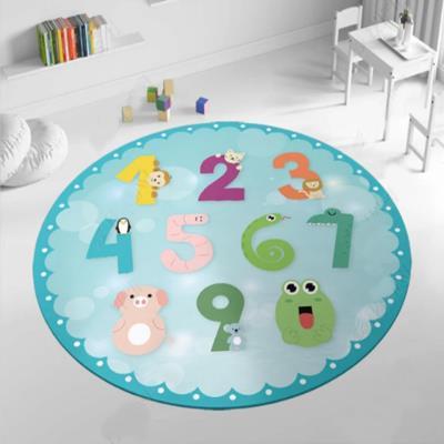 Circular washable rug yoga mat