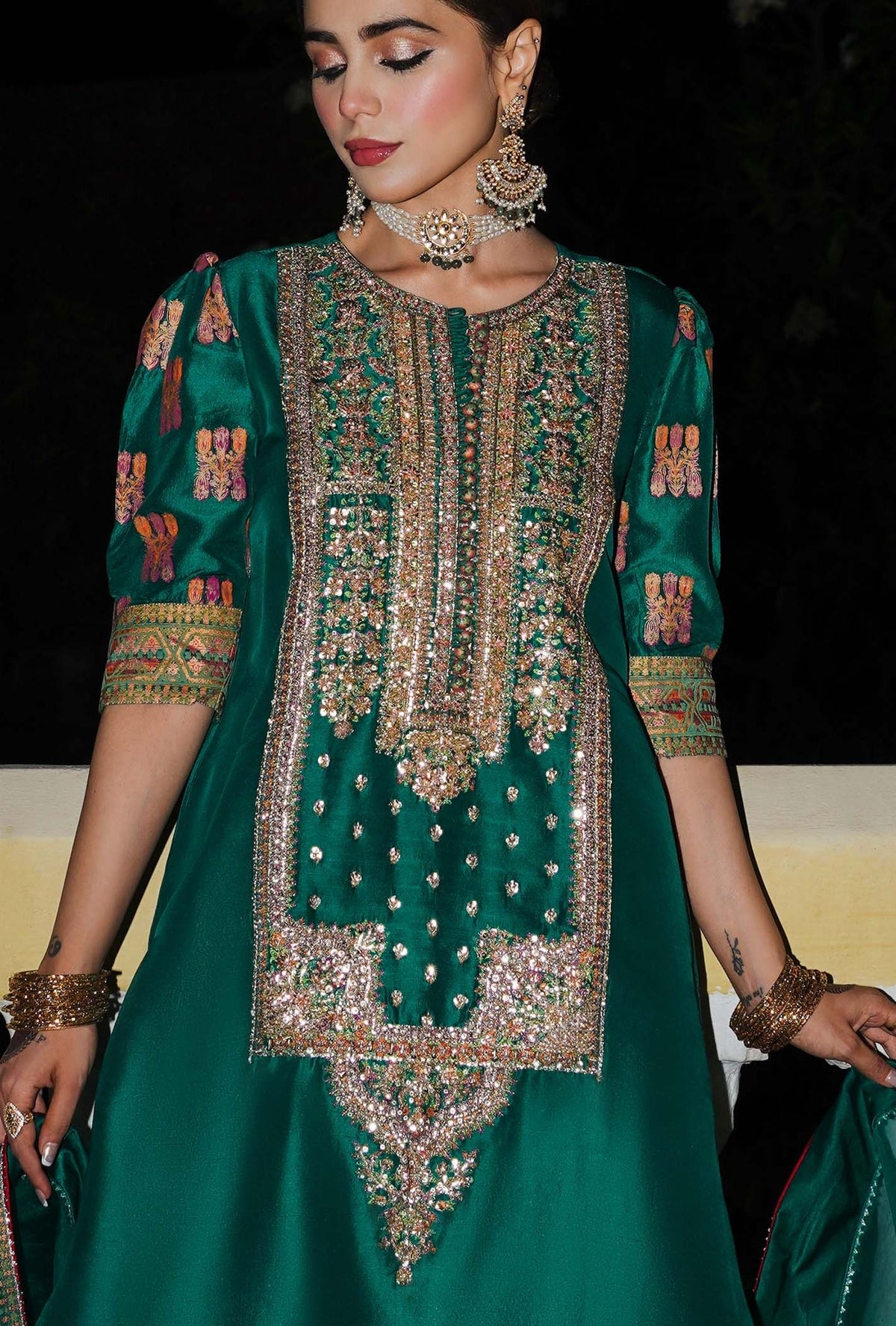 Hussain Rehar - Luxury Raw Silk Embroidered 3 Piece Unstitched - Beryl