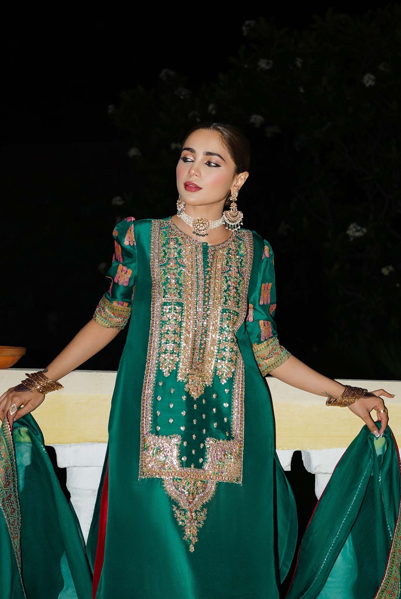 Hussain Rehar - Luxury Raw Silk Embroidered 3 Piece Unstitched - Beryl