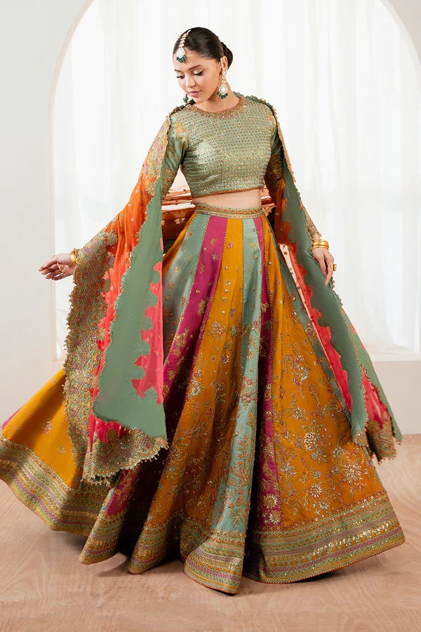 Baroque Luxury Silk Embroidered 3 Piece Unstitched